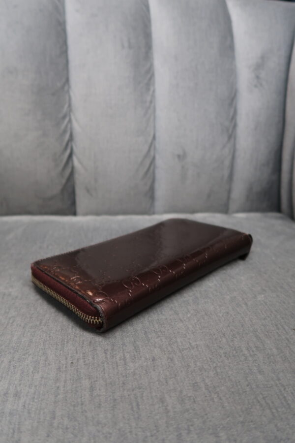 Gucci Patent Guccissima Zip-Around Wallet - Image 6