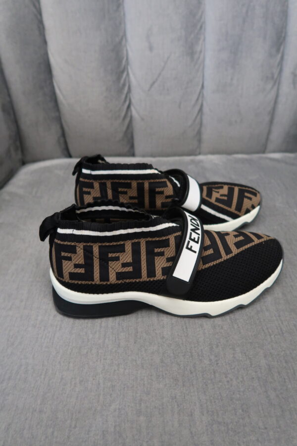 Fendi Zucca Logo Printed Sock Sneakers (35) - Image 2