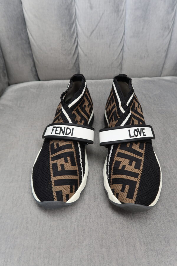 Fendi Zucca Logo Printed Sock Sneakers (35) - Image 3