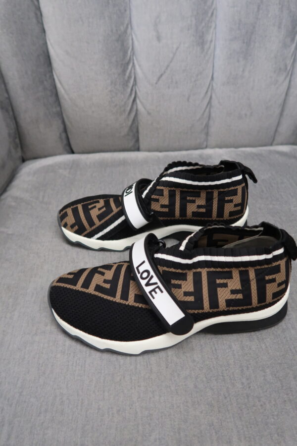 Fendi Zucca Logo Printed Sock Sneakers (35) - Image 4