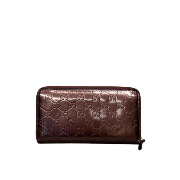 Gucci Patent Guccissima Zip-Around Wallet