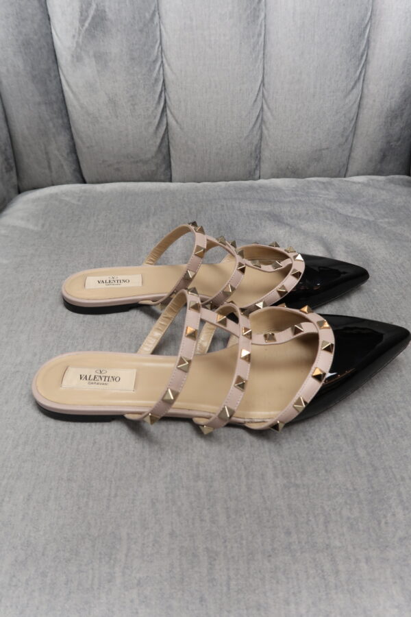 Valentino Nappa Rockstud Flat Cage Mules (39.5) - Image 2