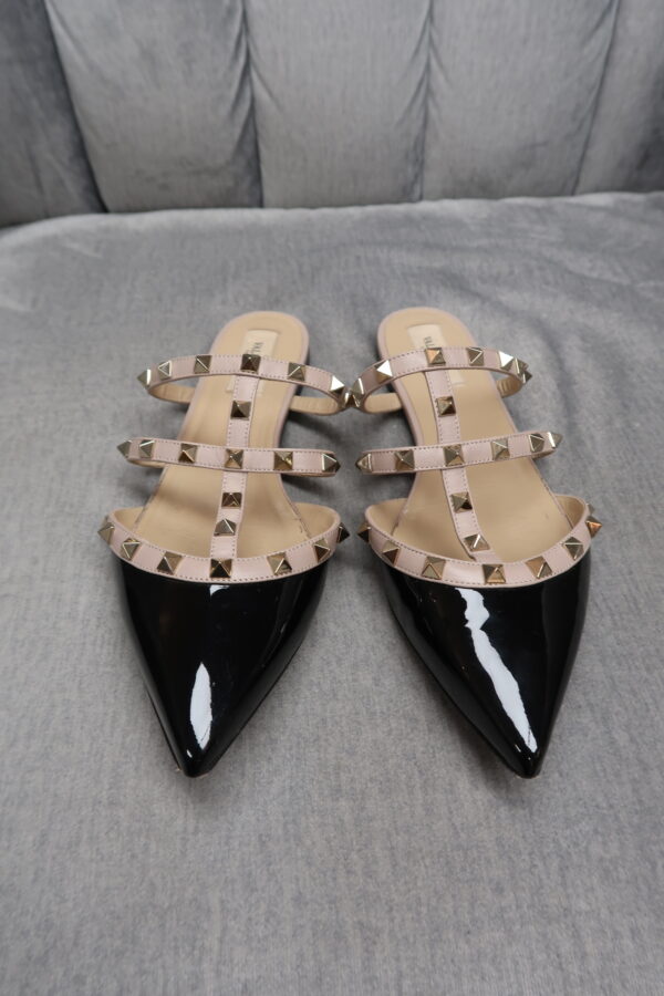 Valentino Nappa Rockstud Flat Cage Mules (39.5) - Image 6