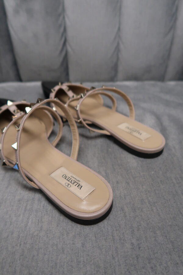 Valentino Nappa Rockstud Flat Cage Mules (39.5) - Image 3