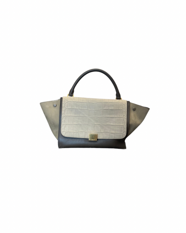 Celine Crocodie Embossed Trapeze Top Handle