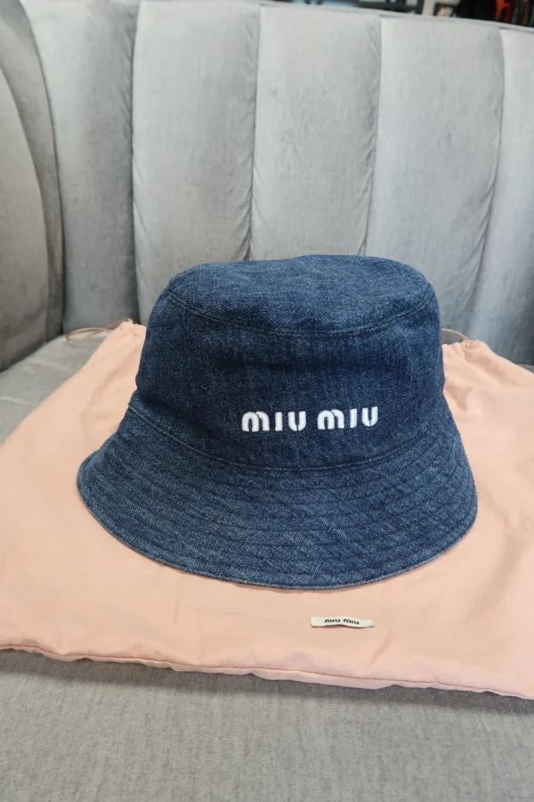 Miu Miu Denim Bucket Hat - Image 2